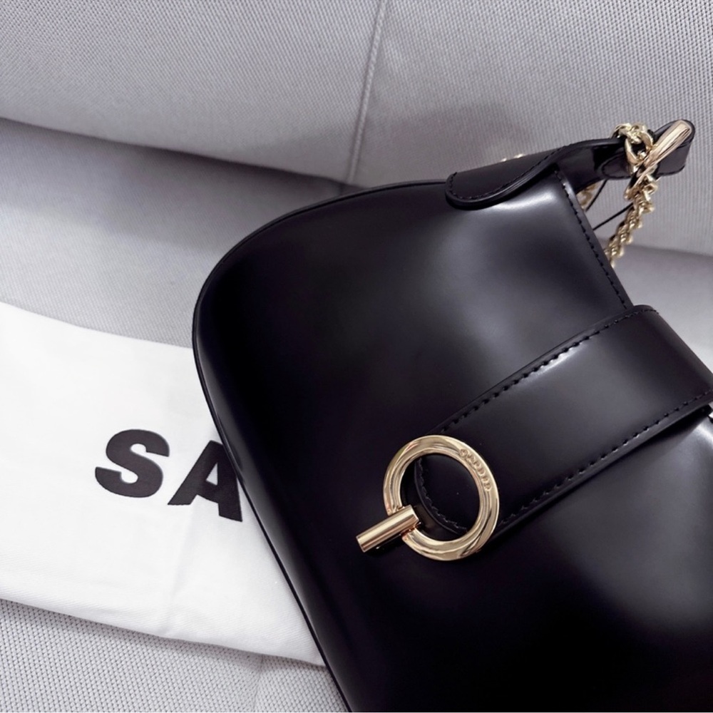 Sandro Sweet Janet Chain Leather Shoulder Bag In Black NWT - Picture 8 of 12